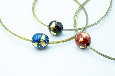 赤珠うるし金箔チョーカー(A-3.8)