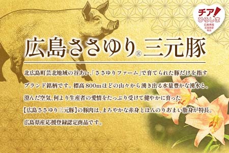 ≪4月下旬発送≫ ささゆりファームの広島ささゆり(R)三元豚 しゃぶしゃぶ二の重（合計1,000g） FU100_001