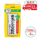 【ふるさと納税】定期便 12回 豆乳 まるごと大豆飲料 1000ml×6本入り 大豆 ふくれん※配送不可：北海道・沖縄・離島 　【定期便・ 豆類 飲料 ドリンク 加工食品 ブレンド 健康 パック 美容 風味 】