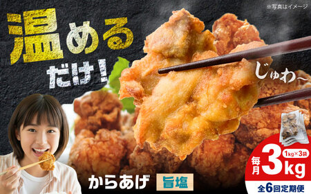 【全6回定期便】からあげ 旨塩味　3kg 計18kg【から太郎】[BDBC004-8]