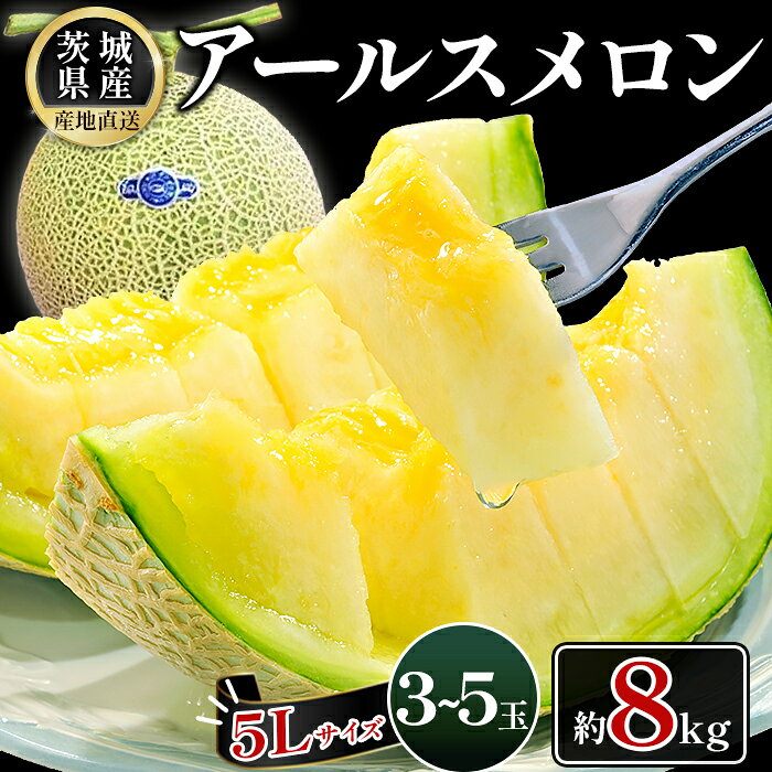 【ふるさと納税】メロン めろん 茨城町 2026 令和8年 青肉 フルーツ 先行予約 大きいだけの 訳あり ではございません 490 アールスメロン 3～5玉 約8kg 優品以上 高級 茨城 JA水戸産