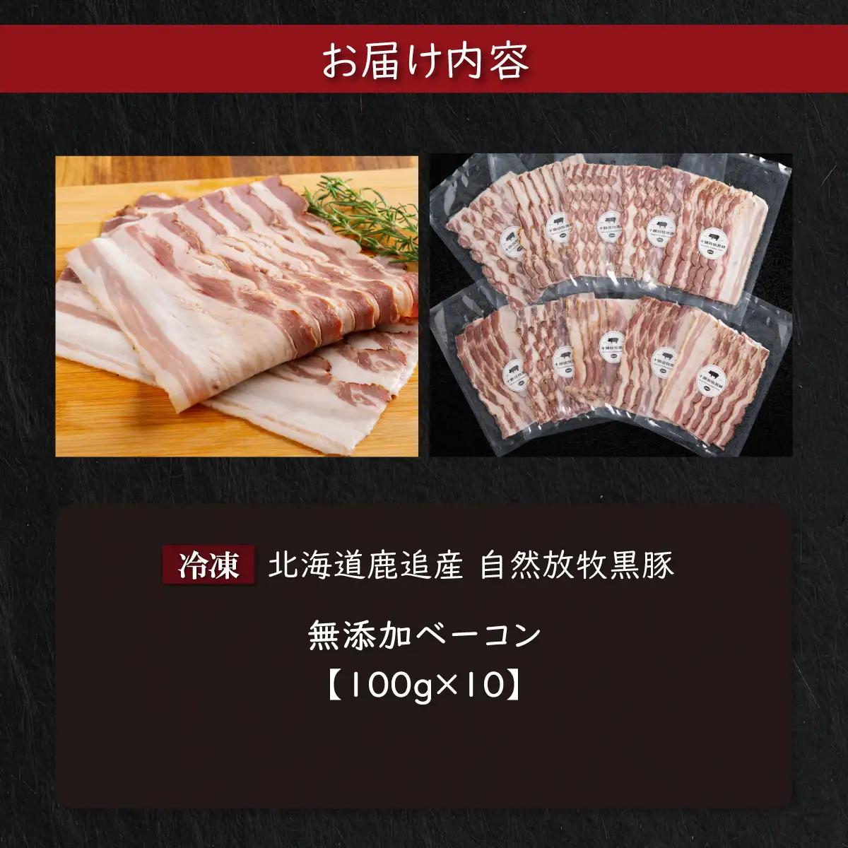 『訳あり』十勝放牧黒豚 無添加ベーコン 100g×10 SKN087