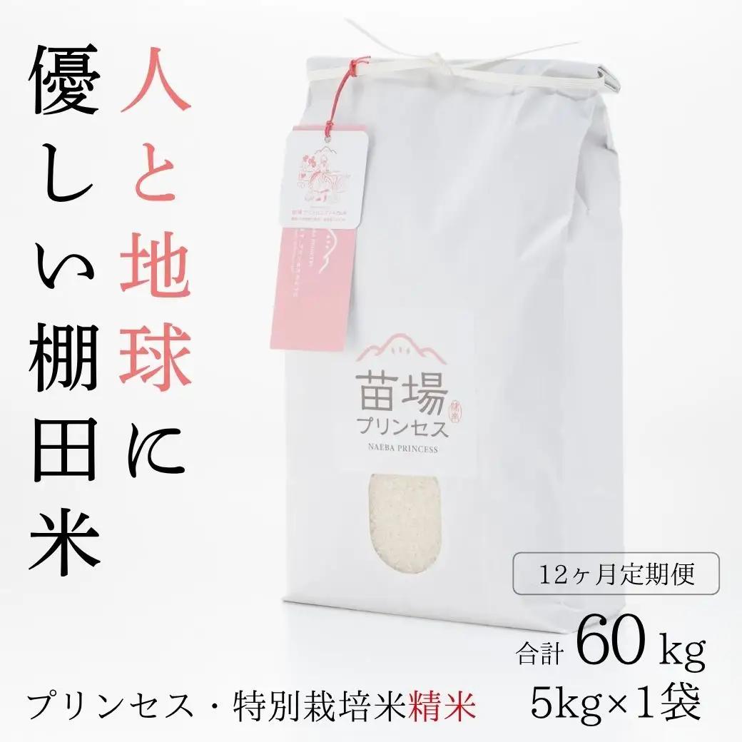 【令和8年産先行予約】【12ヶ月定期便】魚沼コシヒカリ 苗場プリンセス 特別栽培米 農薬化学肥料5割減 精米（5kg）×12回 合計60kg |津南町 コシヒカリ 定期便