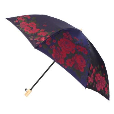 ふるさと納税 富士河口湖町 槙田商店【晴雨兼用折りたたみ傘】”絵おり” 大バラ:紺 |  | 01