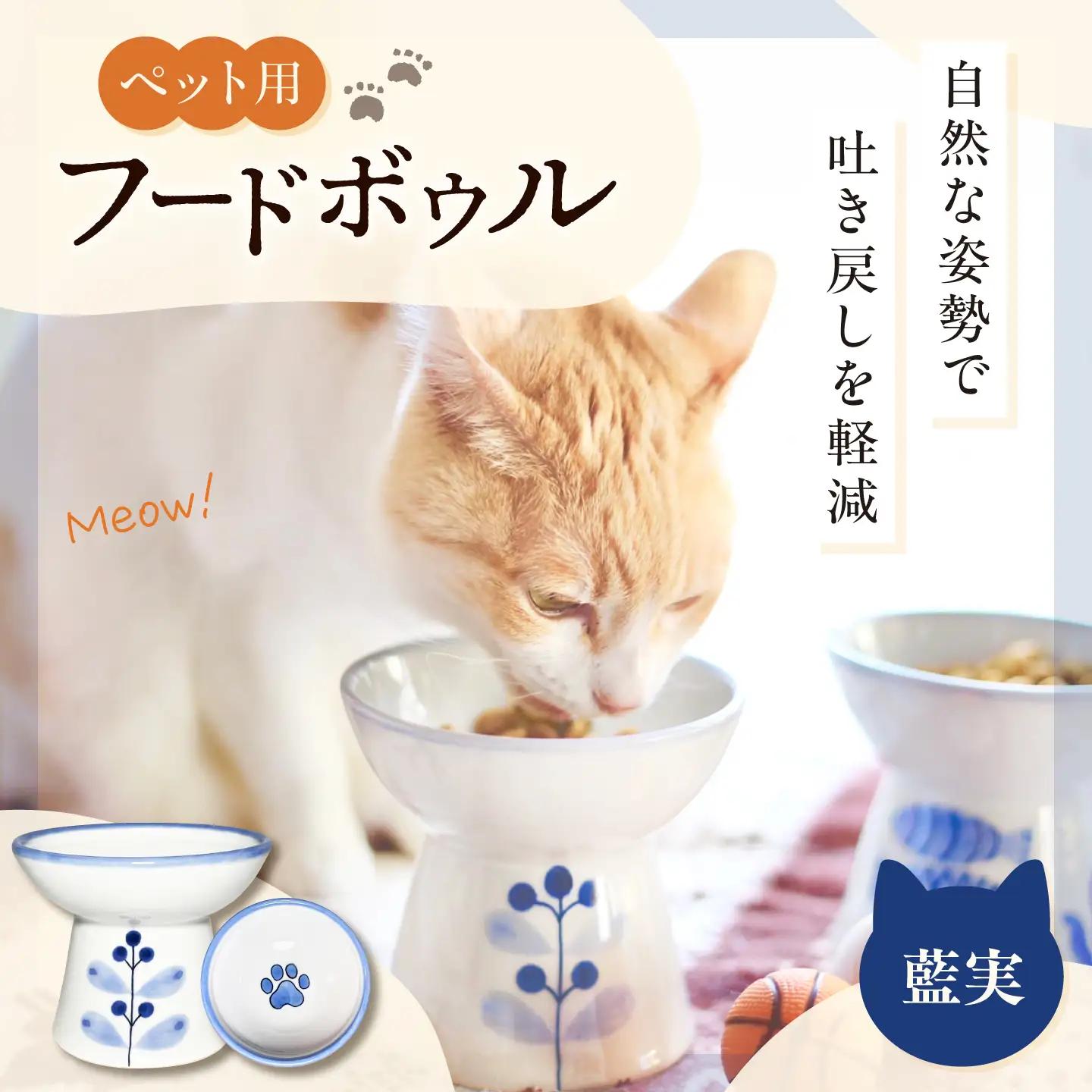 砥部焼 ペット用フードボウル(藍実) ペット用フードボウル BJCR004