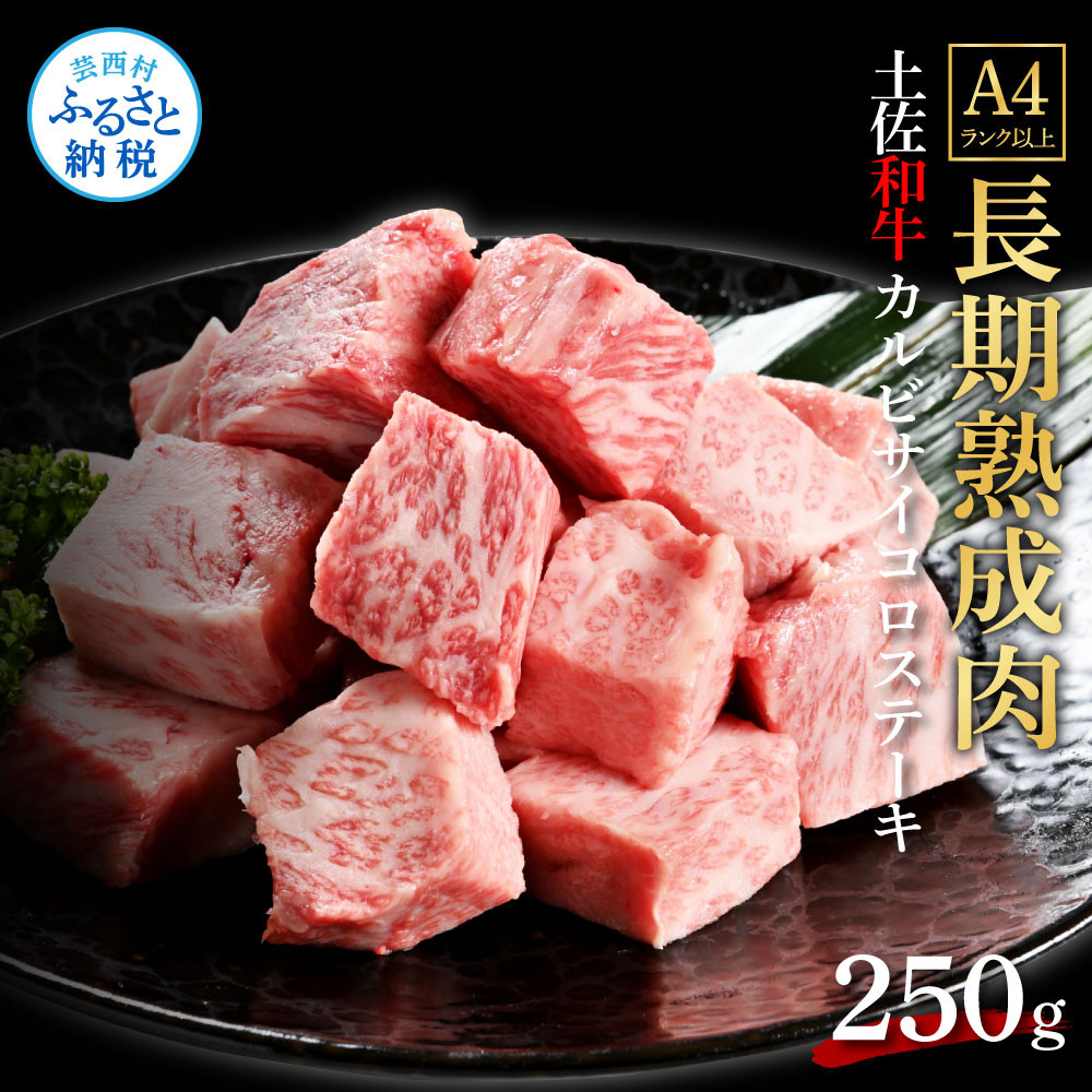 
                  天下味 エイジング工法 熟成肉 土佐和牛 特選 カルビ サイコロステーキ 250g エイジングビーフ 国産 牛肉 土佐 和牛 冷凍配送 真空パック お祝い 高知 芸西村 贈り物 贈答 ギフト 熟成肉ステーキ 焼肉用 焼肉・バーベキュー 焼肉カルビ
                