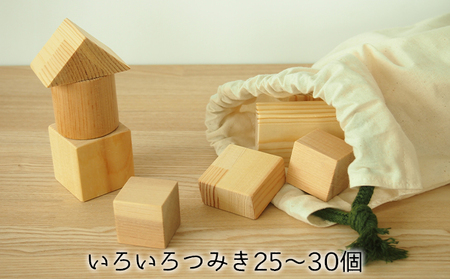積み木木製 いろいろつみき 知育おもちゃ 積み木【25〜30個】