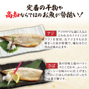 高知 漁師町直送こだわり干物おためしセット おまかせ ４枚 しいら さば カマス あじ たい みりん干し 塩干し 個別包装 真空パック 冷凍 一人暮らし 単身 ギフト対応【R00867】