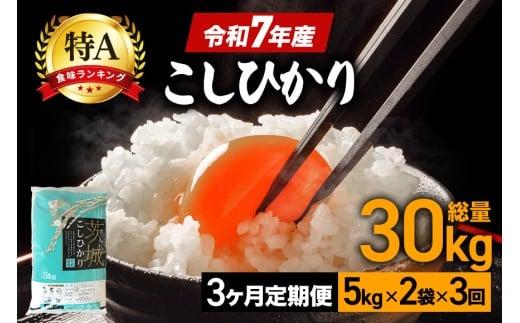【3ヶ月定期便】コシヒカリ 米 10kg (5kg×2袋) 計30kg 白米 こめ こしひかり 国産 国産米 取り寄せ 令和7年産 ごはん ご飯 コメ お取り寄せ お弁当 弁当 おにぎり 産地直送 特産  ギフト プレゼント 贈り物 茨城県 笠間市 いばらき