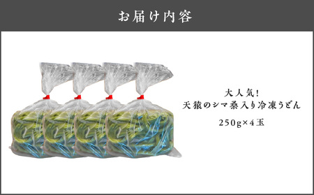 大人気 ！ 天猿 の シマ桑入り 冷凍 うどん 4玉 C075-001-02 麺 麺類 オリジナルブランド 天猿うどん シマ桑 もちもち 水炊き すき焼き 鍋料理 冷やしうどん かけうどん ふるさと納