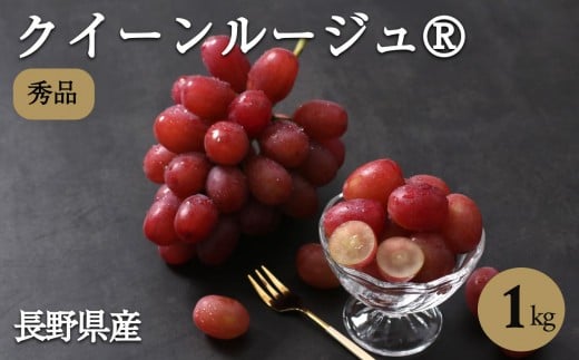 【2026先行予約】産地厳選! 長野県産 クイーンルージュ ® 秀品 約1kg〈2026年10月中旬～11月上旬発送〉| 果物 くだもの フルーツ ぶどう ブドウ 葡萄 クイーンルージュ® 種なし 長野県 信州 南信州 飯田市