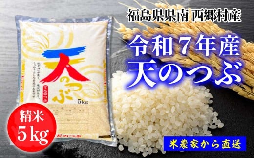 新米先行予約！【令和7年産】天のつぶ　精米5kg　一等米！　【07461-0005】