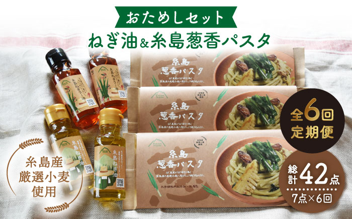 
                  【 全6回 定期便 】 糸島 ねぎ油 と 葱香パスタ お試し セット 《糸島》 【Carna】 [ALA030]
                