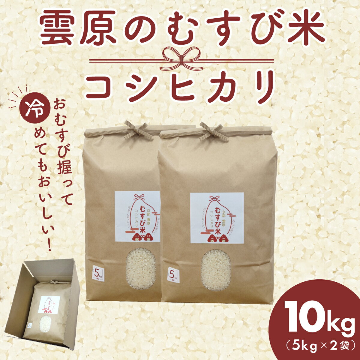【ふるさと納税】令和7年産 雲原のむすび米 コシヒカリ (5kg×2袋・計10kg) こしひかり コシヒカリ 米 お米 コメ 白米 おむすび おにぎり 精米 【fc-EP002】【京都、雲福・結農園】