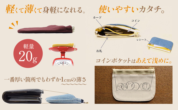 ミニ財布 イエロー SIRUHA 《30日以内に出荷予定(土日祝除く)》岡山県 笠岡市 財布 ミニ財布 帆布 デニム 送料無料