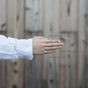 2wayイヤカフリング Laugh＆Yoke TWO-WAY HAMMER｜3.0mm幅｜シルバー925｜LY-023