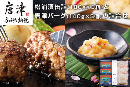 松浦漬小箱(180g×3箱)と唐津バーグ(140g×3個)の詰合せ ハンバーグ