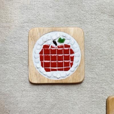 ふるさと納税 沼田市 利根沼田のフルーツタイルコースターりんご(赤)