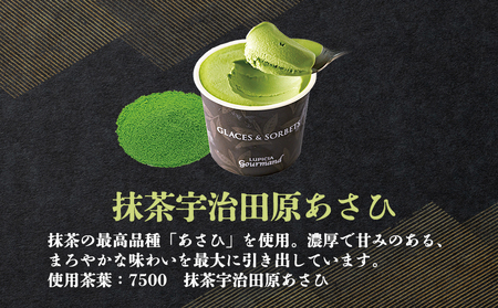 【北海道の生乳×ルピシアのお茶 アイス】グラスandソルベ（抹茶宇治田原あさひ）8個セット【06141】