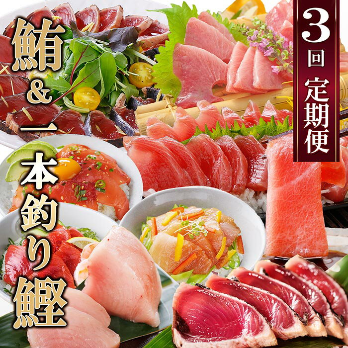 【ふるさと納税】定期便(3ケ月)枕崎ふるさと納税　まぐろ&一本釣りかつお LL-6001_ 刺身 魚介 鮪 鰹 本マグロ 中トロ たたき カツオ 【配送不可地域：離島】【1457813】