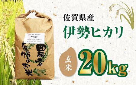 栽培期間中農薬不使用 令和5年産 伊勢ヒカリ（イセヒカリ）玄米 20kg 武雄市/鶴ノ原北川農園[UDL008] 米 お米 玄米 玄米20kg