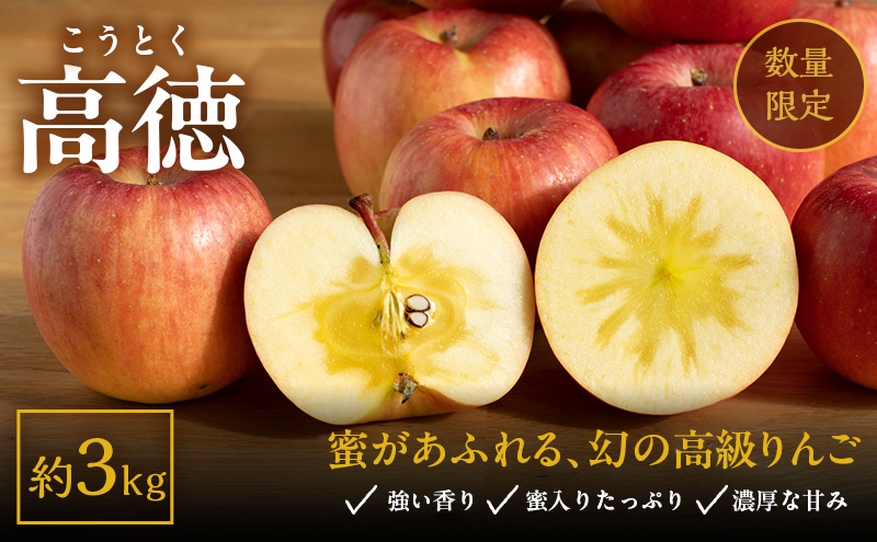 ★数量限定★ 幻のりんご こうとく (高徳) 3kg 蜜入り 希少 高級 果物 フルーツ 先行予約 宮城県 大河原町 リンゴ 林檎 くだもの 送料無料