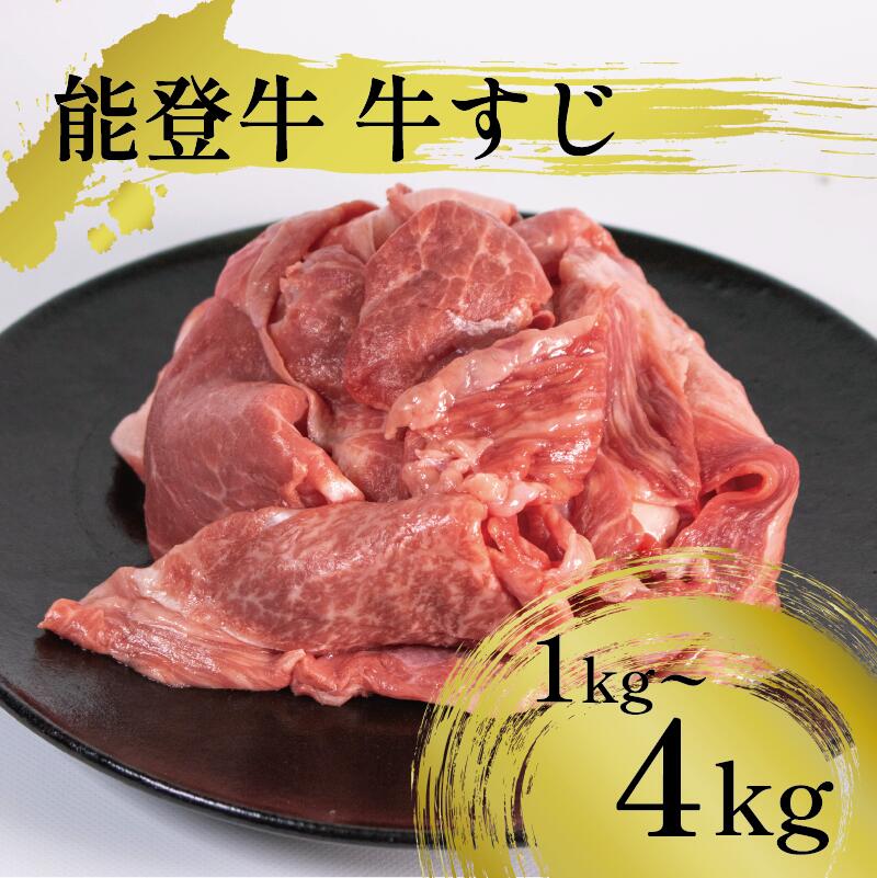 【ふるさと納税】 訳アリ 能登牛 牛すじ 4kg 2kg 1kg 生 選べる 容量 とろける 食感 希少 ブランド和牛 ブランド牛 和牛 小分け 便利 牛筋 牛肉 牛 カレー に ぎゅうすじ スジ 簡易包装 冷凍 寺岡畜産 てらおか風舎 石川 羽咋 能登 国産 能登半島 災害支援 復興支援 災害復興