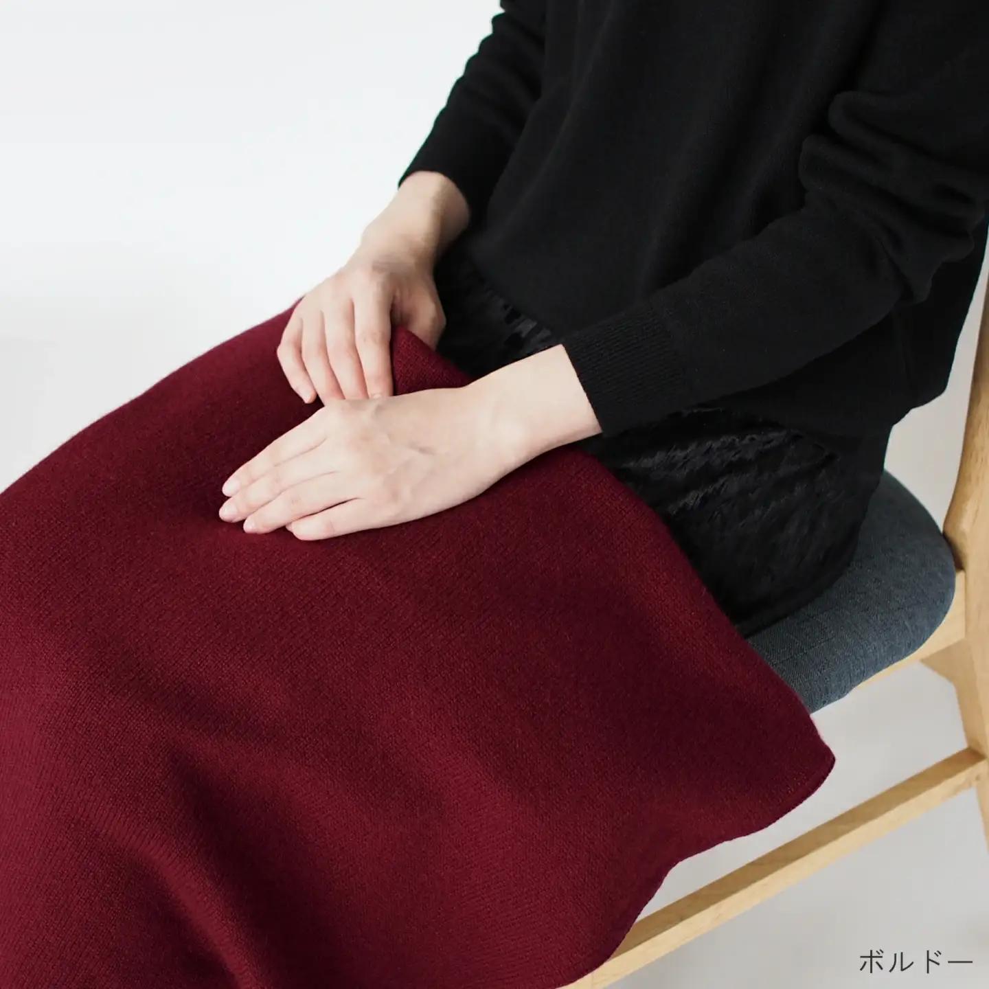 【先行予約】ひざ掛け カシミヤ100% (エンジ) 約96×72cm | ブランケット 膝掛け 毛布 新潟県五泉市