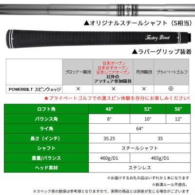 ふるさと納税 東大阪市 [52°/S相当][スチールシャフト][右利き男性用]Larouge パワースピンウェッジ 1本 |  | 03