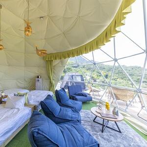 瀬戸内海の絶景グランピング「LEMON FARM GLAMPING しまなみ」宿泊補助券　15,000円分 (1,000円×15枚）【瀬戸内 グランピング 旅行 旅行券 尾道市 】