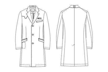 男子シングルドクターコート【L】白衣 メンズ 聴診器専用ポケット付き SD-3350