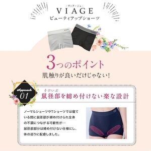 【単品】VIAGEビューティアップショーツ ショーツ ヒップアップ 美尻 ヒップケア 贅肉 くびれ ヒップライン 補正 ヴィアージュ L・クールグレー×グレー