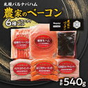 【ふるさと納税】 ベーコン ウインナー 詰め合わせ 6種 セット 計540g 豚肉 加工品 農家のベーコン あらびき チューリンガー ミルクウインナー バジリコウインナー 燻製 生ハム 生ベーコン お取り寄せ グルメ ギフト プレゼント おつまみ 肉 北海道 札幌市