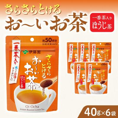 ふるさと納税 小牧市 【3ヶ月定期便】さらさらとける お〜いお茶 ほうじ茶 40g×6袋[091I11-T]