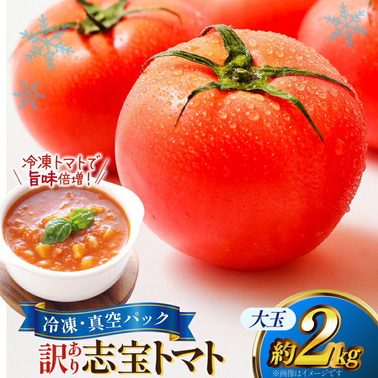 【ふるさと納税】 訳あり トマト 冷凍志宝トマト大玉 2kg (真空パック) [モアショップヤマモト 石川県 宝達志水町38601346] 野菜 とまと 大玉 不揃い 規格外 2キロ わけあり 訳アリ 家庭用 やさい tomato