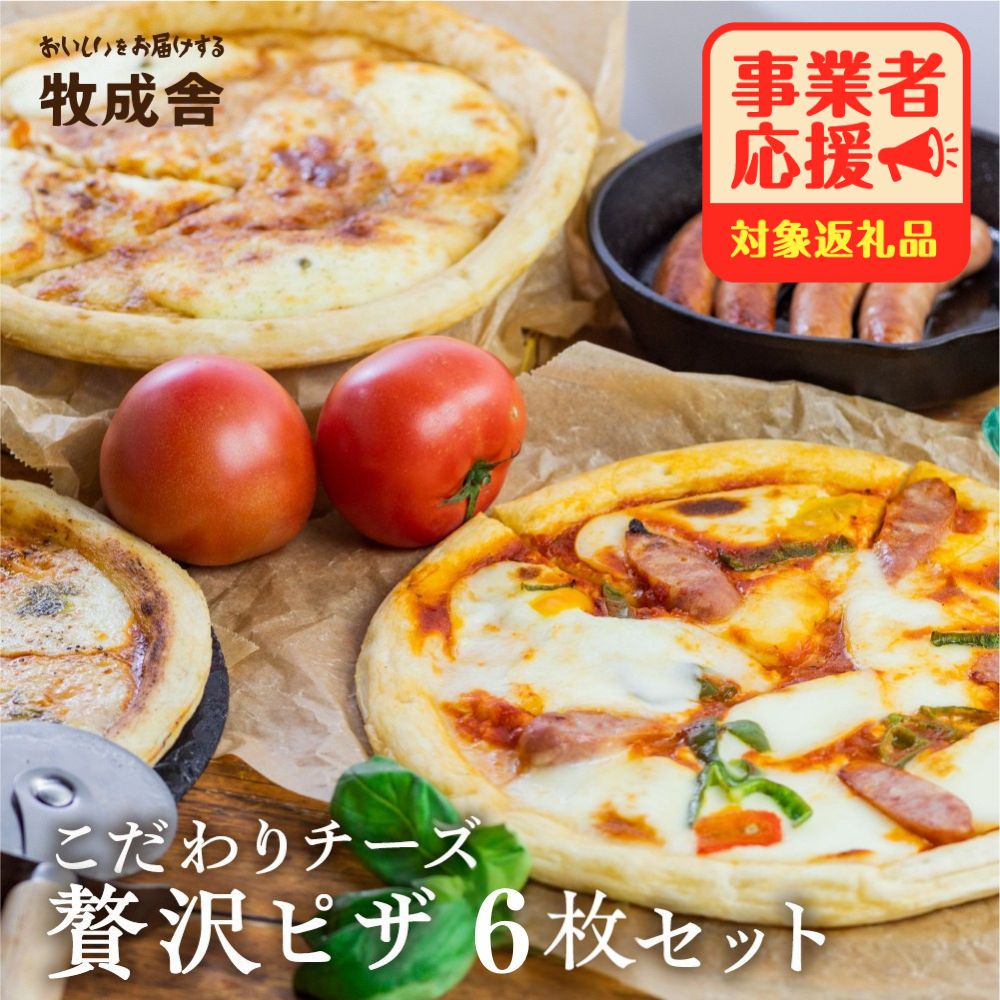 【ふるさと納税】ピザ食べ比べセット 飛騨のチーズたっぷり ピザ贅沢セット【6枚】 ピザ 冷凍 パーティー 常備 惣菜 訳アリ わけあり ワケアリ 食べ比べ セット 20000円 2万円 [C0002] 飛騨市 日時指定可 牧成舎 ミルクPJ