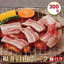 【ふるさと納税】福井白山ポーク 300g 豚バラ 焼肉用 / 送料 無料 国産 福井 越前 武生 豚肉 やきにく カルビ (18209）