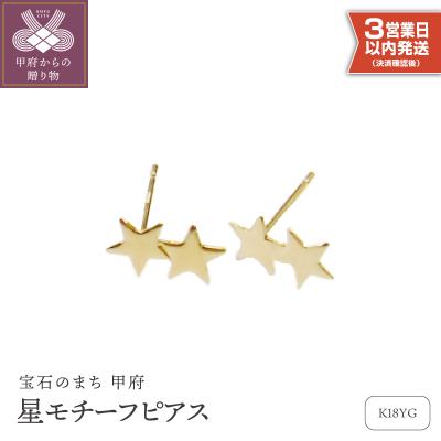ふるさと納税 甲府市 【即納】K18星モチーフピアス地金(PE7492)