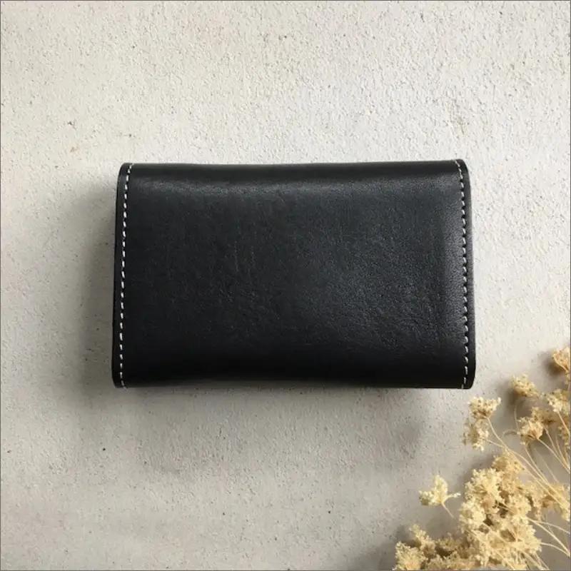 栃木レザー カードケース 牛革カード入れ ブラック