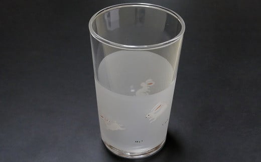 ビアグラス（半すりガラス・うさぎ） 京都 京都府 井手 井手町 【183】