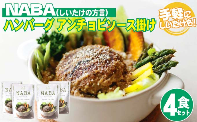 
[№5738-0080]レトルト ハンバーグ NABA ハンバーグアンチョビソース掛け 4食 セット
