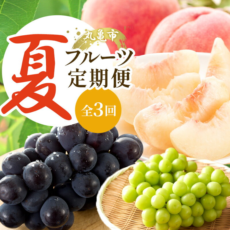 【ふるさと納税】 夏のフルーツ定期便 計3回 夏にしか出逢えない丸亀自慢のフルーツ シャインマスカット 桃 ピオーネ ぶどう 定期配送 頒布会 果物 ジューシー 甘い 濃厚 はじける 美味しい お届け：2025年7月中旬-2025年9月下旬
