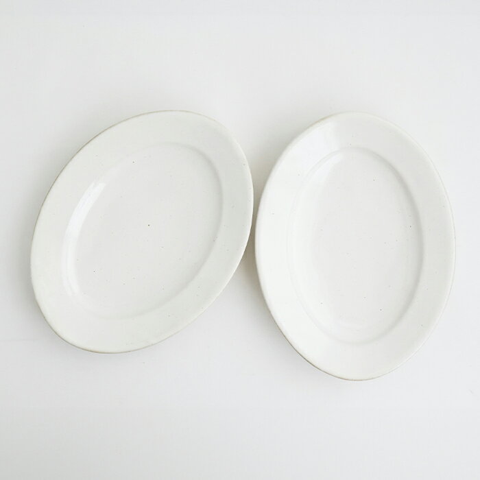 【ふるさと納税】【Awabi ware】 オーバル皿M ペアセット （白磁×2） 《決済から3ヶ月前後で発送》