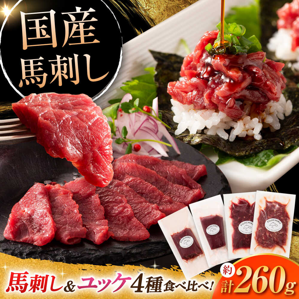 【ふるさと納税】【本場・熊本特産】馬刺し4種の食べ比べ 3890 / 熊本県 菊陽町 肉 にく 新鮮 お祝 ギフト 贅沢 誕生日 ご褒美 厳選 うま ばさし 【株式会社フジチク】[BHAD019]