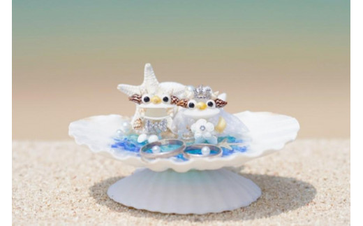 
ウエディングシェルシーサーのリングピロー
