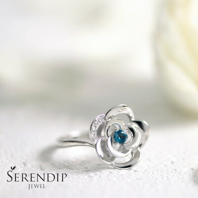 【ふるさと納税】Blue Rose Pt トパーズ ダイヤモンドリング アクセサリー ダイアモンド ダイア 宝石 リング ゴールド 7号～14号 ジュエリー 指輪 アクセサリー りんぐ ring レディース メンズ ペア シンプル 一点もの おしゃれ かわいい プレゼント 菜畑 神奈川 湘南 藤沢