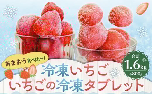 【あまおう食べ比べ】冷凍いちご800g・いちごの冷凍タブレット約800g 合計約1.6kg いちご 冷凍イチゴ 冷凍タブレット 苺