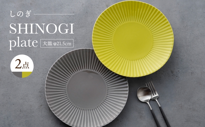 
                  【波佐見焼】しのぎ 大皿2枚セット グレー・若草 食器 プレート【一龍陶苑】 [CC90] 21cm 大皿 取り皿 パスタ皿
                