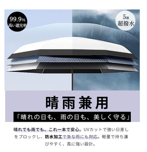 [一木良品] レディース 折りたたみ傘 晴雨兼用 (種類：薄型、ベージュ×オフ) KR92