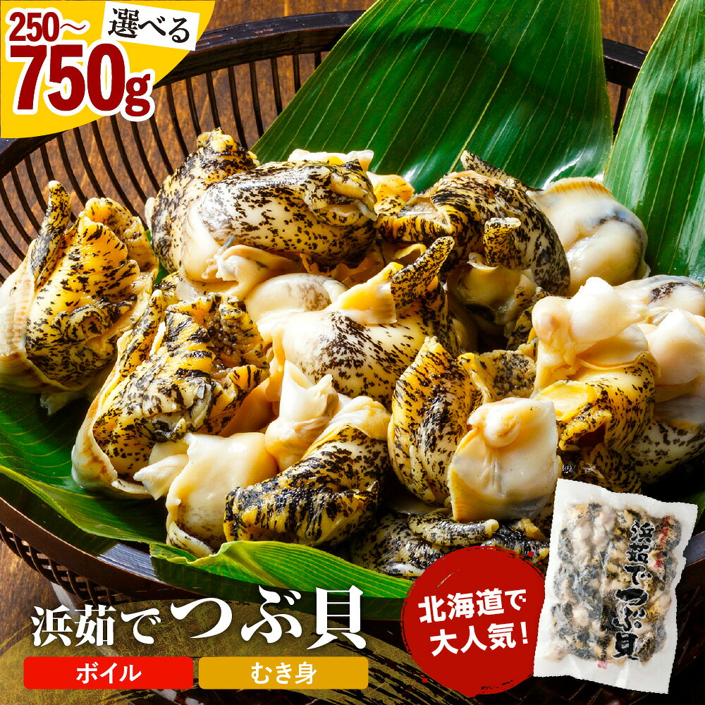 【ふるさと納税】北海道産 浜茹で つぶ貝 むき身 ボイル 内容量が選べる ( 250g 500g 750g ) つぶ貝 灯台つぶ 塩ゆで 冷凍 国産 ツブ貝 アヒージョ つまみ 貝 刺身 海鮮 魚介 北海道 えりも町